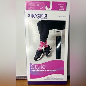 Sigvaris Women's Black Stripe Compression Socks- Brand New in BOX
